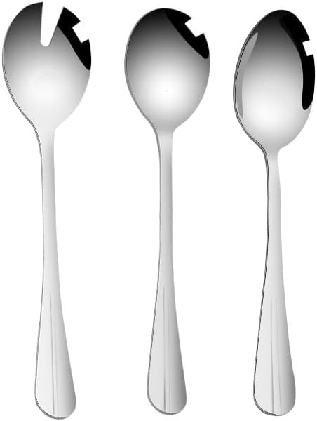 Silverware Flatware Set, 3/12/18/24/30/36 Pieces Stainless Steel Tableware Spoon Creative Spoon Hotel Salad Spoon Dessert Spoon Long Handle Korean Bibimbap Spoon Round Spoon Gift(12 Pieces