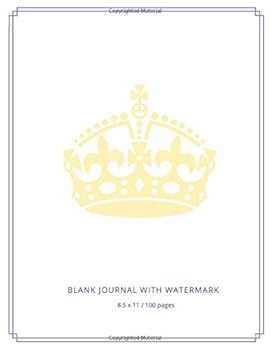 Paperback Blank Journal with watermark 8.5 x 11 / 100 pages Book