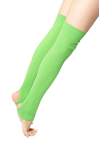 Image of Leg Warmers & Socks for Women's Dance & Yoga - Open Toe & Heel - Eighty's 80s Ribbed Party & Sports Socks
