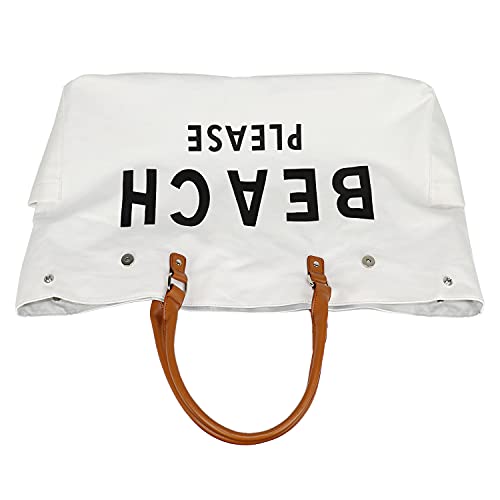 Beach Bag With Vegan Leather Handle, Extra Large Beach Bag For Women Waterproof,White #TOP7