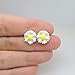 Pretty Smart Daisy Earrings Metal Free Plastic Posts for Sensitive Ears White (11mm)