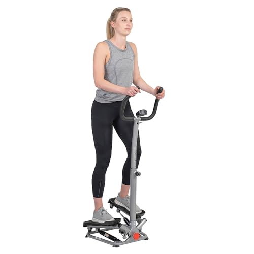 Sunny Health & Fitness Twister Stepper Machine, Stepper Ajustable en Altura, Ejercicio de Pasos con...