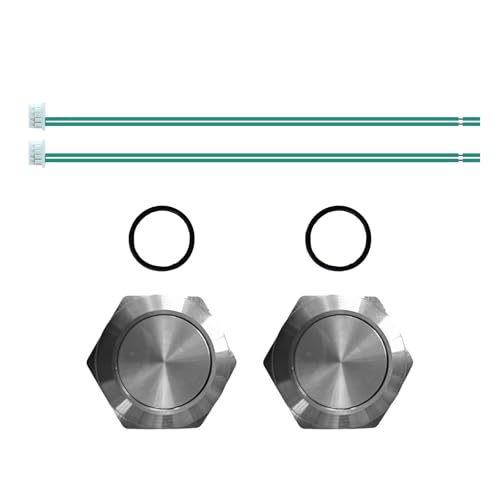 Bouton-Poussoir Ultra-Plat en Acier Inoxydable, Étanche et Résistant aux Intempéries, Diamètre de Montage 19 mm, Fonctionnement Flexible 6-24 V CA/DC, pour...