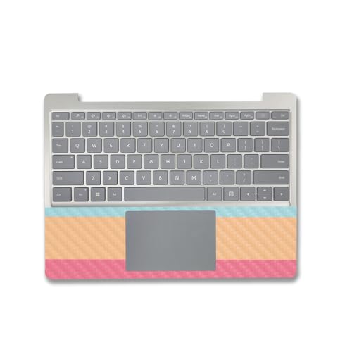 Image of MightySkins Carbon Fiber Skin Compatible with Microsoft Surface Laptop Go 3 (2023) Full Wrap Kit - Peaches and Cream | Protective, Durable Textured Carbon Fiber Finish | Made in The USA