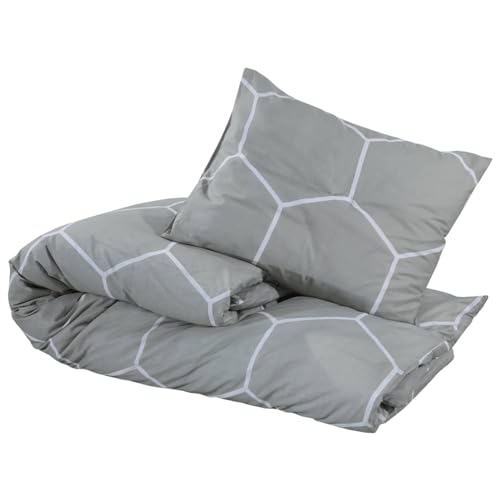 Iiaky DU Vet Cover Set Grey 260x240 cm Cotton-Bedding DU Vet Cover,Soft Microfibre Polyester,Bedding Quilt Cover Set,with Pillow cases - Image 3