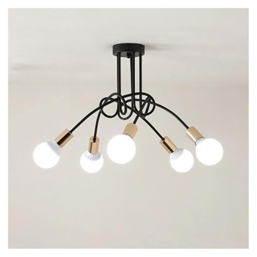 Plafonnier rétro noir E27 luminaire suspendu pour illuminer une chambre chaleureuse