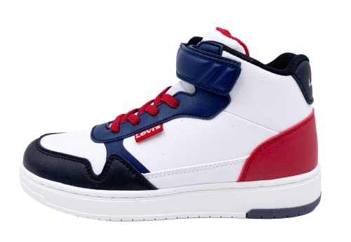 Levi's Shot Mid, Zapatillas de Gimnasio, Blanco/Rojo, 37 EU