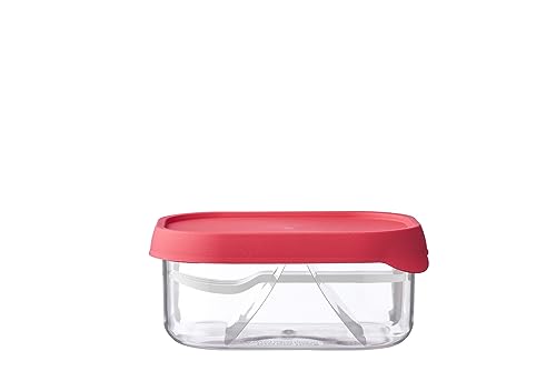 Mepal - Obstbox Campus - Obstbox zum Mitnehmen für frisches Obst - Box mit kleiner Obstgabel - Passt perfekt in die Campus Lunchbox - 250 ml - Pink