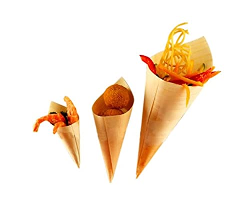 Coni Finger Food In Legno Di Pino - 50 Pezzi, 7x19.5cm, Per Eventi E Catering - Foto 8