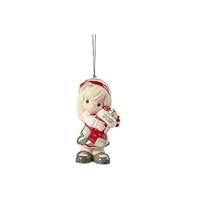 Precious moments 211002 you fill me with christmas cheer 2021 dated girl bisque porcelain ornament white  urban country home decor