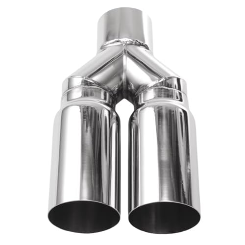 Terminales de escape de acero inoxidable con doble salida en Y para tubos de 63mm