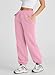 Herseas Women's V Crisscross High Waist Sweatpants Fashion Teen Pocketed Running Pants Loose Pink Lounge Trousers X-Large