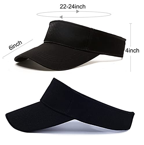 Image of 8 Packs Unisex Sports Visor Adjustable Cap - Baseball Tennis Golf Sun Hat for Men Women Multicolor