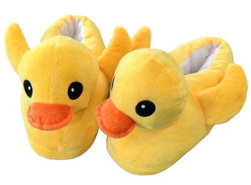 acdiac Funny Cozy Duck Slippers for men women,Winter Warm Fuzzy Soft Non-slip Yellow Duck Shoes Adult For Home,Indoor,Theme party