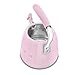 SMEG Stovetop Whistling Kettle – 50s Retro Style, 2.3 Liter (10 Cup / 2.4 Quart) Stainless Steel Tea Kettle with Iconic Design & Whistle – Premium Kitchen Statement Piece-Pink