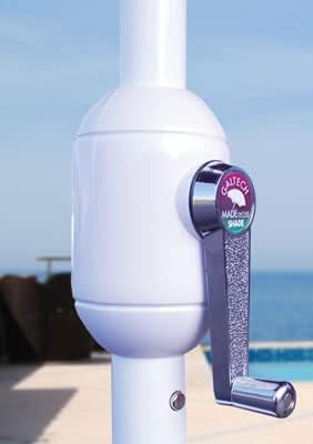 Miniatura 4 de galtech Norma Internacional 736W21Auto inclinación9'Ronda paraguas, elige tela color 21 lona, elegir Pole acabado W Color Blanco