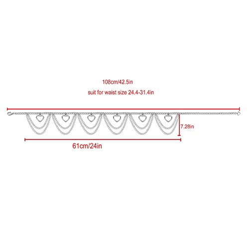 Ayliss Women Metal Chain Waist Belt Multilayer Dress Belt With Heart Shape Antique Silver Coin Pendant Belly Dance Gift2