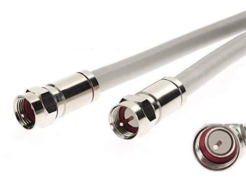 国内資材メーカー製 屋内用 アンテナケーブル 50m 薄灰 S5C同軸2重シールド 軟銅芯線 UHF/VHF/BS/CS/CATV 新4K8K対応 F型ネジ式メタルコネクタ仕様