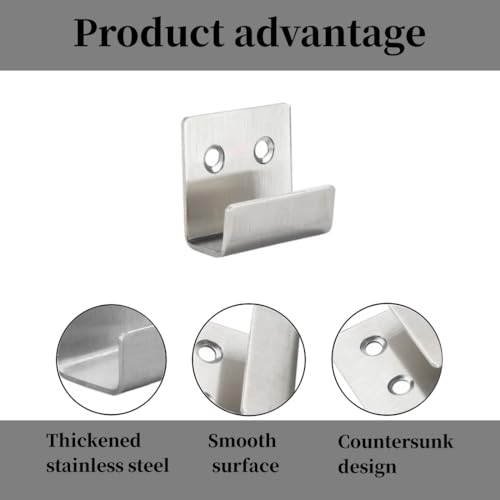 Image of 8 Pcs TileDisplay Wall Hanger, 8 Pcs Stainless Steel Wall Mount Brackets Hook, Heavy Duty Tile Hanger for Mirrors, Picture Frame Ceramic Wall Display (Silver Inner Width 15mm /0.59 inch)