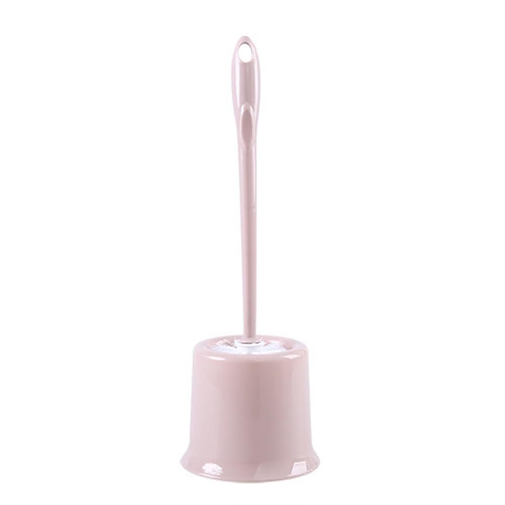 Zyyanshop Pink Toilet Brush Toilet Cleaning Tool Brush Set Household Long Handle Plastic Soft Bristles(Pink)