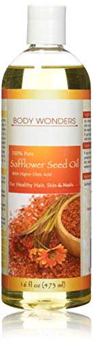 Body Wonders 100% Pure & Cold-Pressed Safflower Seed Oil For Healthy Hair, Skin & Nails 16 Fl Oz 473 Ml