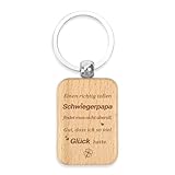 Yeeaulpa Schwiegervater Geschenke Schlüsselanhänger Holz Vatertagsgeschenk Geschenk für Schwiegervater Geschenk Geburtstag Vatertag Papatag Herrentag Valentinstag Weihnachten Adventskalender