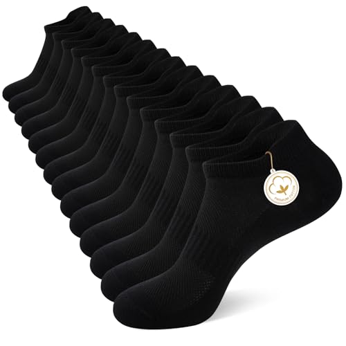 Heatuff 7 Pairs Mens Ankle Socks Cotton Low Cut Athletic Breathable Comfort Casual Socks with Tab