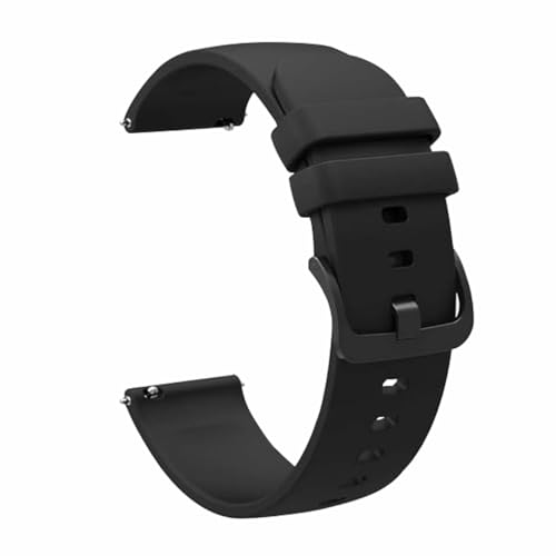 Image of HUMBLE Soft Silicone 19mm with Black Metal Buckle Strap for Smartwatch Compatible with Noise Colorfit Pro 2 /Oxy /Pulse /Beat, Boat Storm Smart Watch & Watches with 19mm Lugs-Black