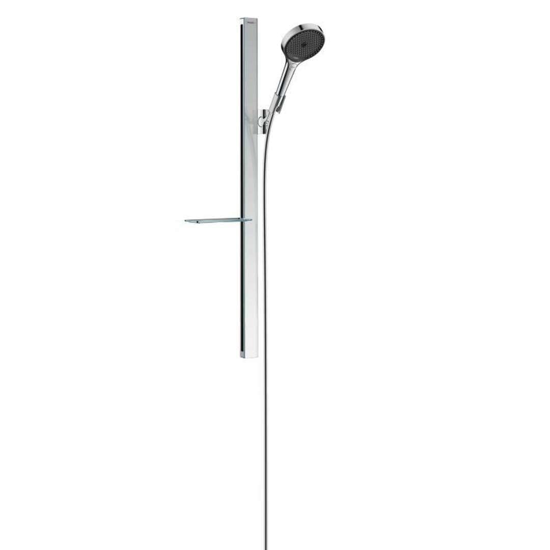 hansgrohe Rainfinity Ensemble de douche 130 3 jet avec barre de douche 90 cm avec porte-savon, chromé, 27671000