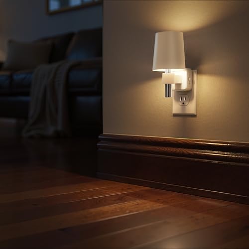 Image of Briignite Night Light, Dimmable Night Lights Plug into Wall, Dusk to Dawn Sensor, Soft White 3000K, 0-100LM, Plug in NightLight, Vintage Night Light Compact for Hallway Bedroom Stairway