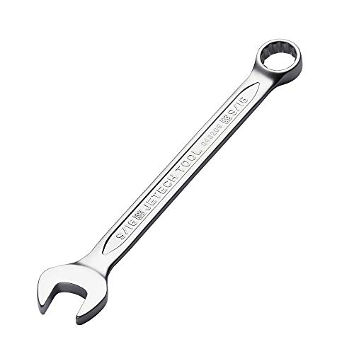 Image of Jetech 9 /16 inch Combination Wrench, SAE 12-Point Chrome Vanadium Steel Spanner, Industrial Grade with 15-Degree Offset, Sand Blasted Finish, Heat-Treated Forged Tool