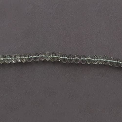 LKBEADS 1 Strand Finest Green Amethyst Faceted Rondelles Beads - Green Amethyst Rondelle 9mm-10mm 9 Inches SB3485
