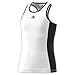 adidas Girls Tennis Court Tank Top, White/Mystery Blue, Large