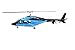 RC Helicopter 800 Size Blue Black Bell222 RC Helicopter Fuselage V2 KIT Version