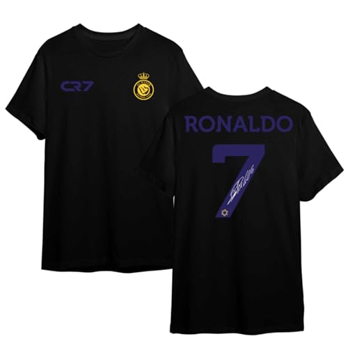 Paese di origine: Regno Unito T-shirt da calcio per bambini #7 – Maglietta ispirata alla maglia da calcio per ragazzi – T-shirt regalo calcio per ragazzi – Abbigliamento sportivo casual, Nero , 7 anni