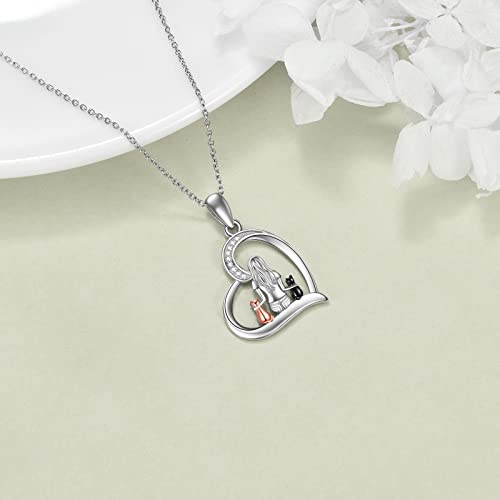 YFN Cat Necklace Sterling Silver Jewelry for Women Cat Jewelry Gifts4