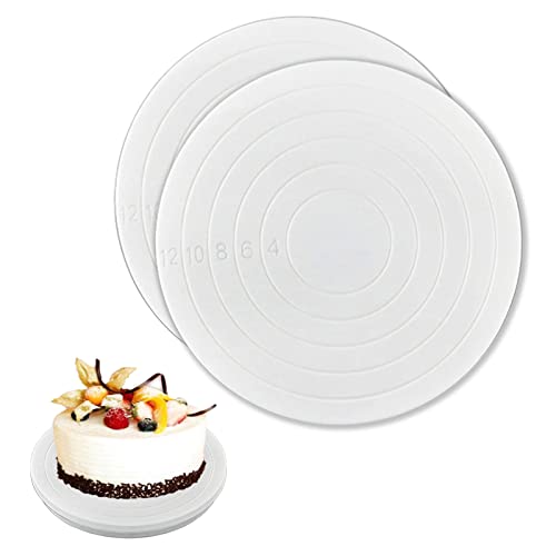 Rotating Cake Turntable, YUANGUNGUN 5.5 Inch Mini 360 Degree Base Stand Display Swivel Non-Slip Baking Tools Cupcake Decorating Supplies (2Pcs, White)