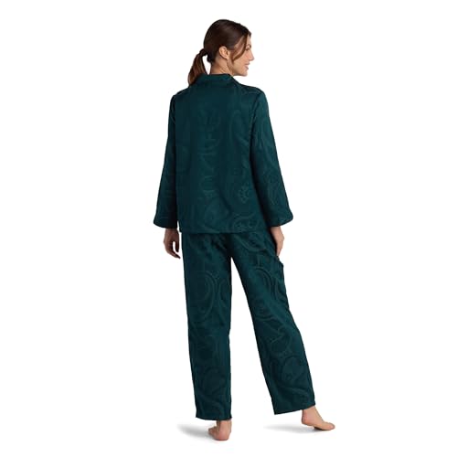 Miss Elaine Pajama Set - Women's Satin PJ Set, Elastic Waist and Button Up Top, Sleepwear and Loungewear for Women2