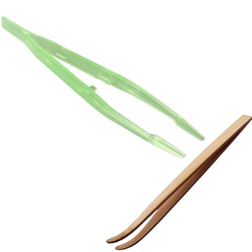 LXYANG 給餌ピンセット セーフティピンセット 爬虫類ピンセット爬虫類発光ピンセット 昆虫 両生類安全給餌クリップ 発光ピンセット18cm 竹製 ピンセット16.5㎝ 2本セット
