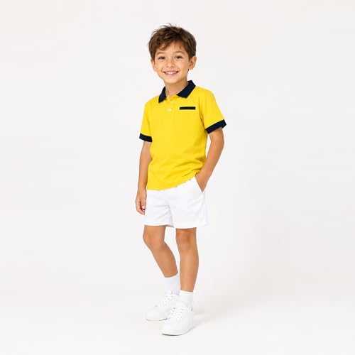 Image of Mud Kingdom Boys Polo Shirt Short Sleeve School Uniform Pique Polo Summer