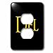 3dRose Del classic boy baby name in America. Yellow on black... - Light Switch Covers (lsp-376393-6)