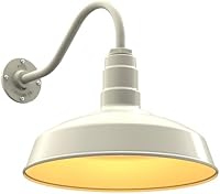 Vista 62 de Steel Lighting Co. Gardena - Luz de granero Montaje en pared al aire libre Cúpula de 16 pulgadas Cuello de cisne de 23 pulgadas Luz