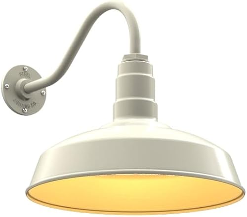 Miniatura 62 de Steel Lighting Co. Gardena - Luz de granero Montaje en pared al aire libre Cúpula de 16 pulgadas Cuello de cisne de 23 pulgadas Luz