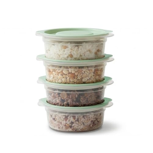 carrotez Cooked Rice Storage Container for Freezer - Plastic Portion Control Meal Prep Containers,...