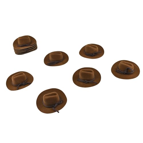 HOMEFORD Miniature Cowboy Hat Party Favors, 3-inch, 12-Count, Brown