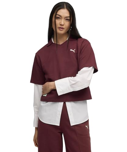 PUMA Kadın PUMA CLASS Relaxed Polo Tee T-shirt Ruby Shimmer M