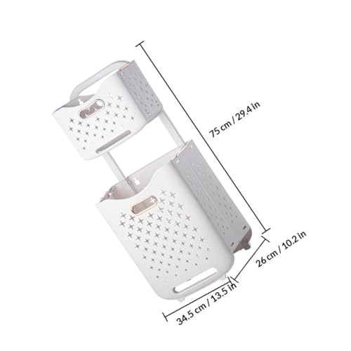 Panier à linge pliable en plastique double couche pour optimiser les petits espaces - 3