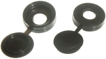 1000 X Versatile No. 6/8 Black Screw Caps with Hinged Covers