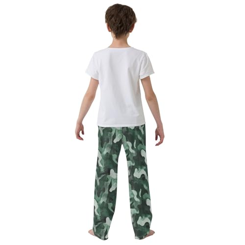 Boys' Pants Trendy Camo Dark Green Long Bottoms Jogger Pants Elastic Waist Trousers with Pockets S-XL3