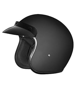 Studds JETSTAR Classic Plain Open Face Helmet (Matt Black, XL)